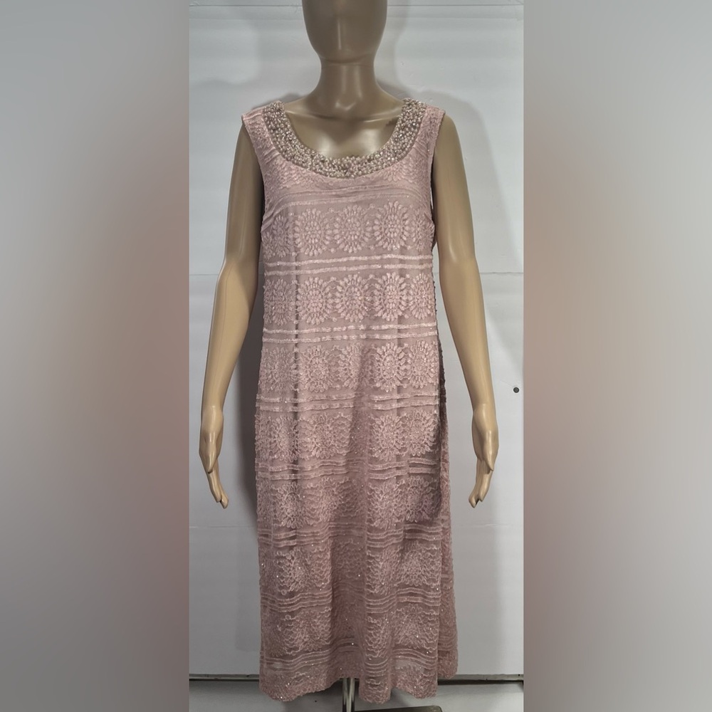 R & M Richards Pink Lace Midi dress